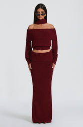 Andie Maxi Skirt - Burgundy Skirt Babyboo Fashion Premium Exclusive Design